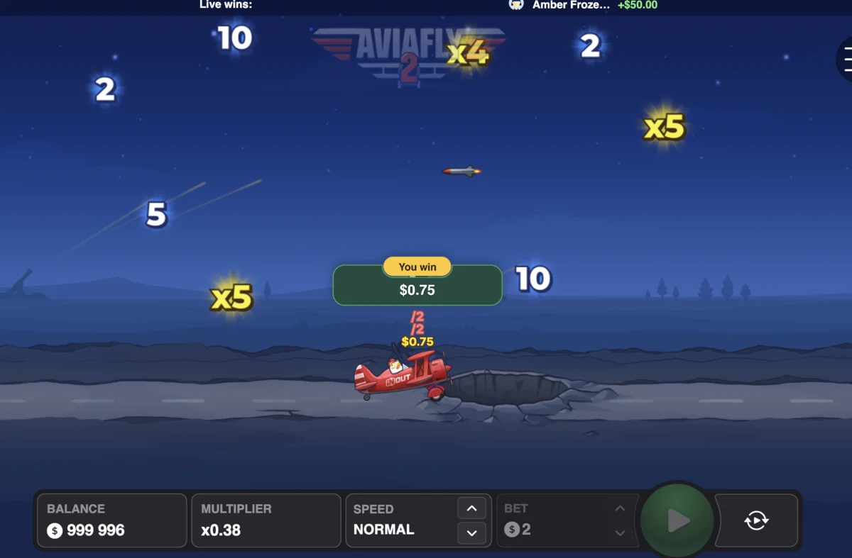Успешная посадка в Aviafly 2 с уведомлением о выигрыше